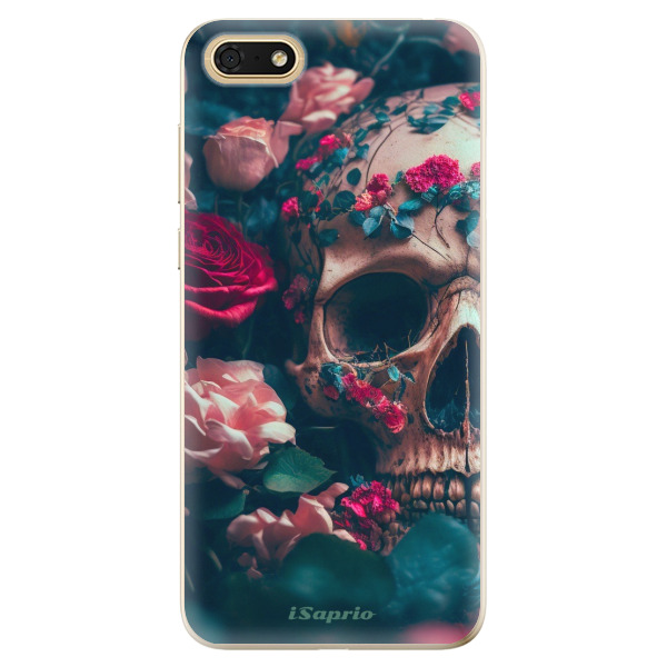 Odolné silikonové pouzdro iSaprio - Skull in Roses - Huawei Honor 7S