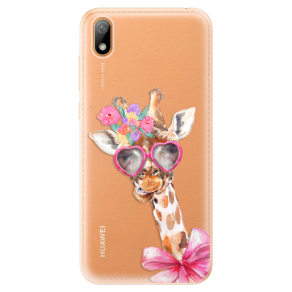 Silikonové odolné pouzdro iSaprio - Lady Giraffe na mobil Huawei Y5 2019 (Silikonový kryt, obal, pouzdro iSaprio - Lady Giraffe na mobilní telefon Huawei Y5 2019)