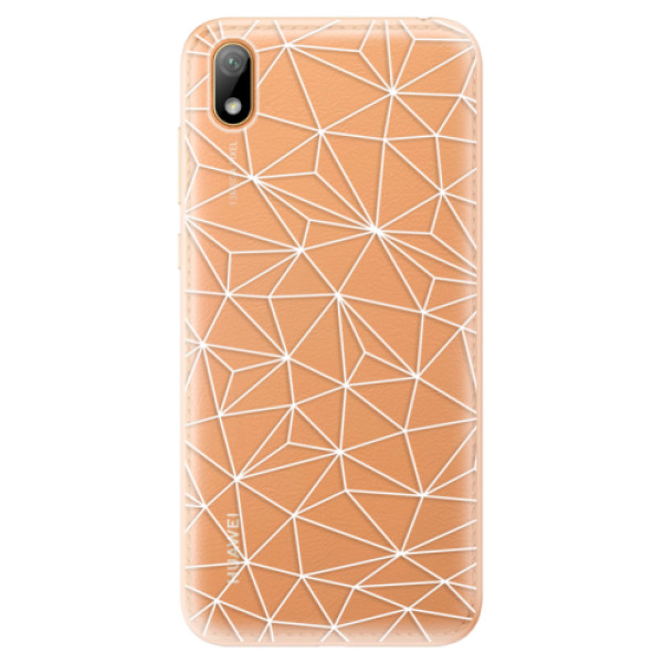 Odolné silikonové pouzdro iSaprio - Abstract Triangles 03 - white - Huawei Y5 2019