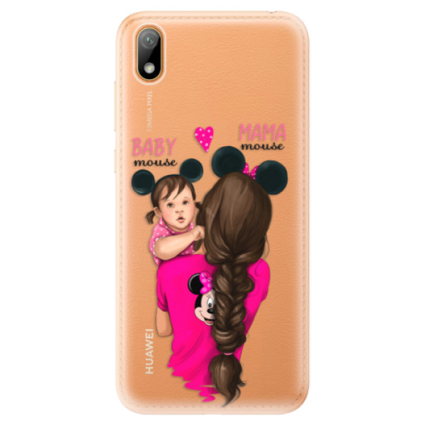 Odolné silikonové pouzdro iSaprio - Mama Mouse Brunette and Girl - Huawei Y5 2019