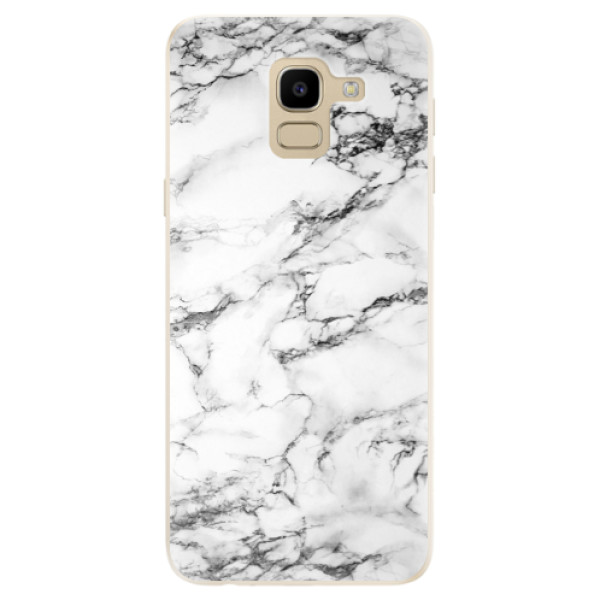 Silikonové odolné pouzdro iSaprio - White Marble 01 na mobil Samsung Galaxy J6 (Silikonový kryt, obal, pouzdro iSaprio - White Marble 01 na mobilní telefon Samsung Galaxy J6)