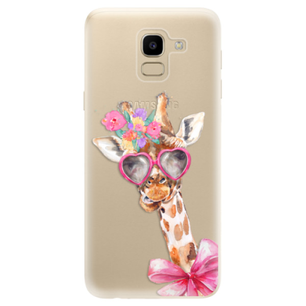 Silikonové odolné pouzdro iSaprio - Lady Giraffe na mobil Samsung Galaxy J6 (Silikonový kryt, obal, pouzdro iSaprio - Lady Giraffe na mobilní telefon Samsung Galaxy J6)