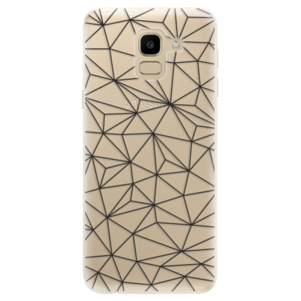 Odolné silikonové pouzdro iSaprio - Abstract Triangles 03 - black - Samsung Galaxy J6