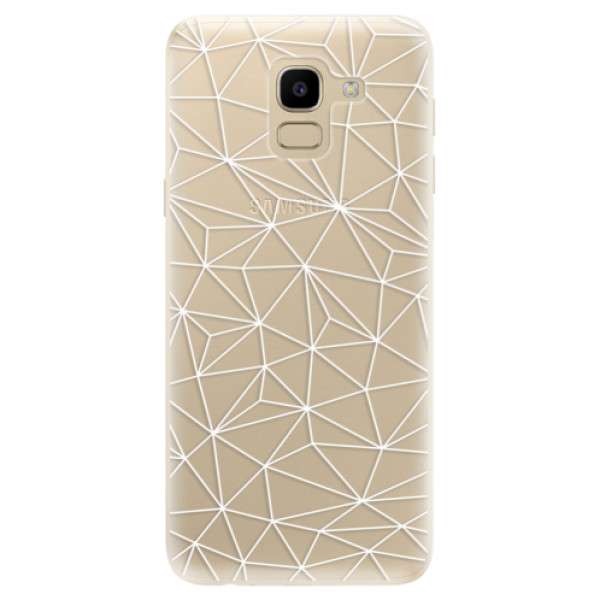 Odolné silikonové pouzdro iSaprio - Abstract Triangles 03 - white - Samsung Galaxy J6