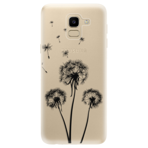 Silikonové odolné pouzdro iSaprio - Three Dandelions - black na mobil Samsung Galaxy J6 (Silikonový kryt, obal, pouzdro iSaprio - Three Dandelions - black na mobilní telefon Samsung Galaxy J6)