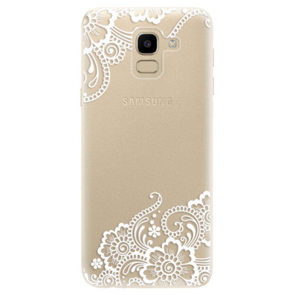 Silikonové odolné pouzdro iSaprio - White Lace 02 na mobil Samsung Galaxy J6 (Silikonový kryt, obal, pouzdro iSaprio - White Lace 02 na mobilní telefon Samsung Galaxy J6)