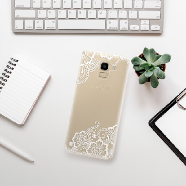 Silikonové pouzdro iSaprio - Samsung Galaxy J6 - White Lace 02