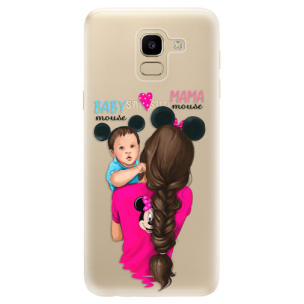 Odolné silikonové pouzdro iSaprio - Mama Mouse Brunette and Boy - Samsung Galaxy J6