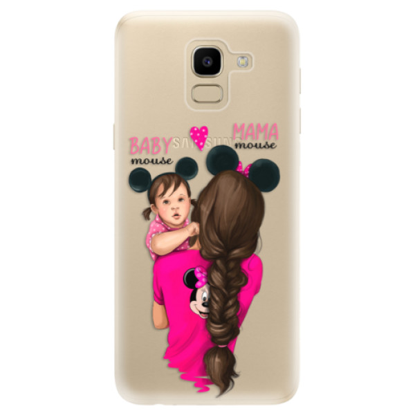 Odolné silikonové pouzdro iSaprio - Mama Mouse Brunette and Girl - Samsung Galaxy J6