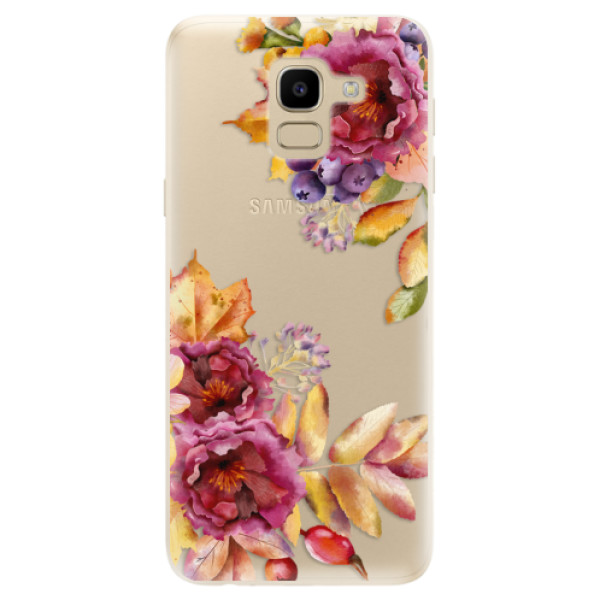 Silikonové odolné pouzdro iSaprio - Fall Flowers na mobil Samsung Galaxy J6 (Silikonový kryt, obal, pouzdro iSaprio - Fall Flowers na mobilní telefon Samsung Galaxy J6)