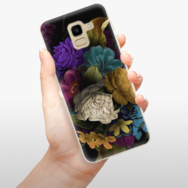 Silikonové pouzdro iSaprio - Samsung Galaxy J6 - Dark Flowers