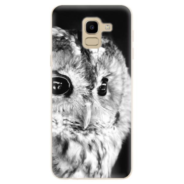 Silikonové odolné pouzdro iSaprio - BW Owl na mobil Samsung Galaxy J6 (Silikonový kryt, obal, pouzdro iSaprio - BW Owl na mobilní telefon Samsung Galaxy J6)