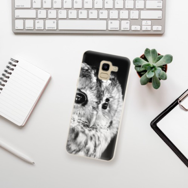Silikonové pouzdro iSaprio - Samsung Galaxy J6 - BW Owl