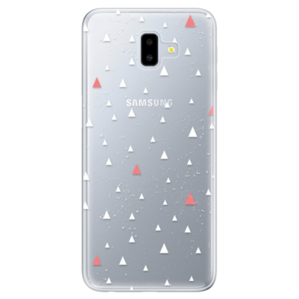 Odolné silikonové pouzdro iSaprio - Abstract Triangles 02 - white - Samsung Galaxy J6+
