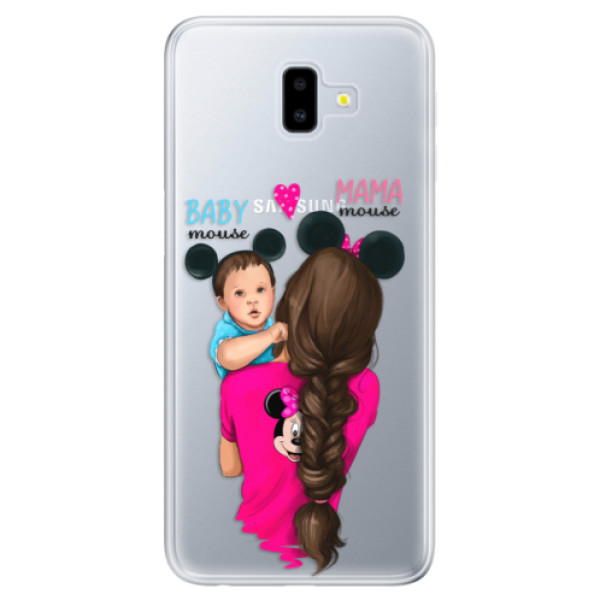 Odolné silikonové pouzdro iSaprio - Mama Mouse Brunette and Boy - Samsung Galaxy J6+