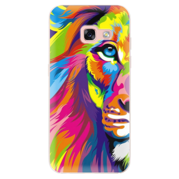 Silikonové odolné pouzdro iSaprio - Rainbow Lion na mobil Samsung Galaxy A3 2017 (Silikonový kryt, obal, pouzdro iSaprio - Rainbow Lion na mobilní telefon Samsung Galaxy A3 2017)