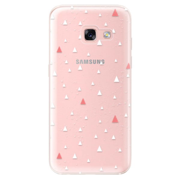 Odolné silikonové pouzdro iSaprio - Abstract Triangles 02 - white - Samsung Galaxy A3 2017