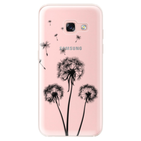 Silikonové odolné pouzdro iSaprio - Three Dandelions - black na mobil Samsung Galaxy A3 2017 (Silikonový kryt, obal, pouzdro iSaprio - Three Dandelions - black na mobilní telefon Samsung Galaxy A3 2017)