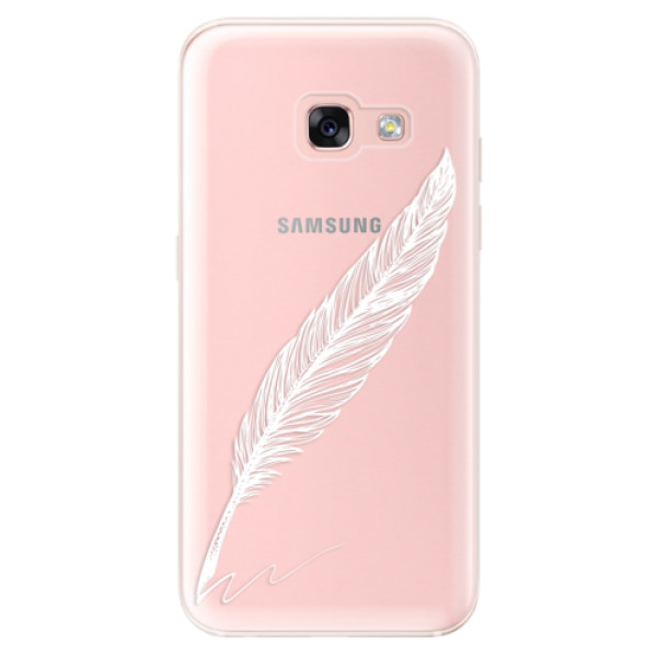 Odolné silikonové pouzdro iSaprio - Writing By Feather - white - Samsung Galaxy A3 2017