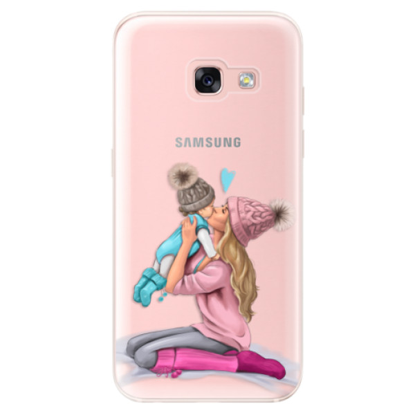 Odolné silikonové pouzdro iSaprio - Kissing Mom - Blond and Boy - Samsung Galaxy A3 2017