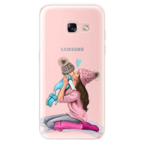 Odolné silikonové pouzdro iSaprio - Kissing Mom - Brunette and Boy - Samsung Galaxy A3 2017