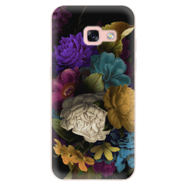 Odolné silikonové pouzdro iSaprio - Dark Flowers - Samsung Galaxy A3 2017