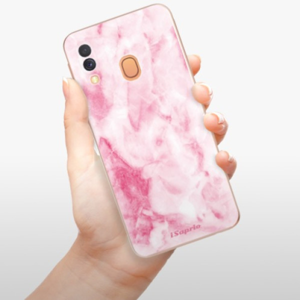 Silikonové pouzdro iSaprio - Samsung Galaxy A40 - RoseMarble 16