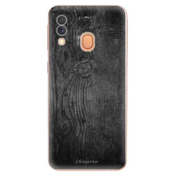Silikonové odolné pouzdro iSaprio - Black Wood 13 na mobil Samsung Galaxy A40 (Silikonový kryt, obal, pouzdro iSaprio - Black Wood 13 na mobilní telefon Samsung Galaxy A40)