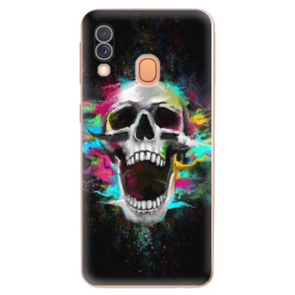 Silikonové odolné pouzdro iSaprio - Skull in Colors na mobil Samsung Galaxy A40 (Silikonový kryt, obal, pouzdro iSaprio - Skull in Colors na mobilní telefon Samsung Galaxy A40)