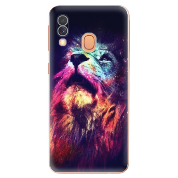 Silikonové odolné pouzdro iSaprio - Lion in Colors na mobil Samsung Galaxy A40 (Silikonový kryt, obal, pouzdro iSaprio - Lion in Colors na mobilní telefon Samsung Galaxy A40)