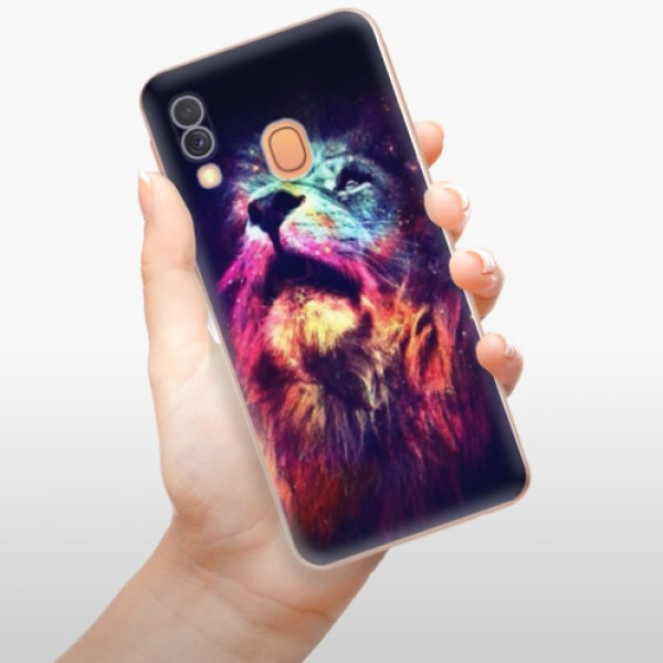 Silikonové pouzdro iSaprio - Samsung Galaxy A40 - Lion in Colors