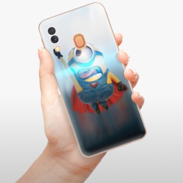 Silikonové pouzdro iSaprio - Samsung Galaxy A40 - Mimons Superman 02