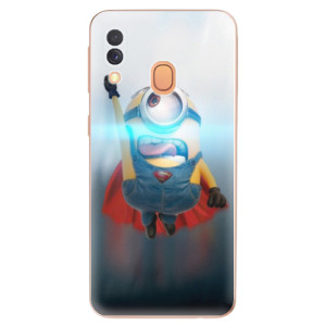 Silikonové pouzdro iSaprio - Samsung Galaxy A40 - Mimons Superman 02