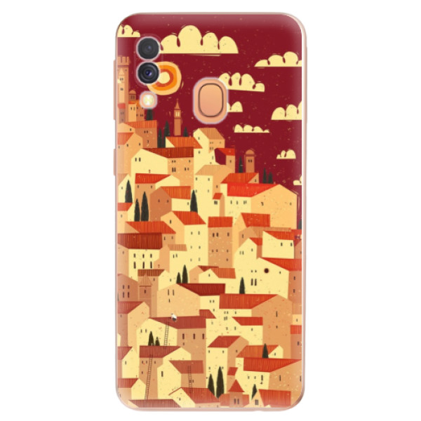 Odolné silikonové pouzdro iSaprio - Mountain City - Samsung Galaxy A40