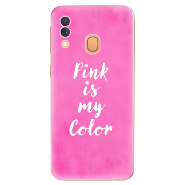Silikonové odolné pouzdro iSaprio - Pink is my color na mobil Samsung Galaxy A40 (Silikonový kryt, obal, pouzdro iSaprio - Pink is my color na mobilní telefon Samsung Galaxy A40)