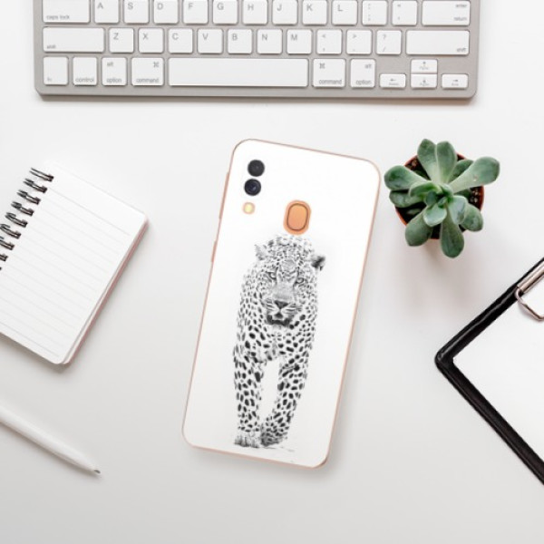 Silikonové odolné pouzdro iSaprio - White Jaguar na mobil Samsung Galaxy A40 - VÝPRODEJ