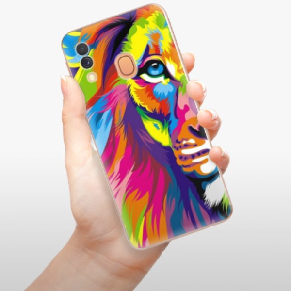 Silikonové pouzdro iSaprio - Samsung Galaxy A40 - Rainbow Lion