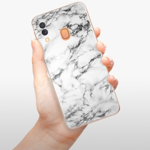 Silikonové pouzdro iSaprio - Samsung Galaxy A40 - White Marble 01