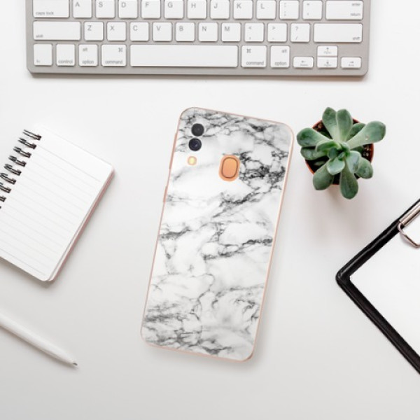 Silikonové pouzdro iSaprio - Samsung Galaxy A40 - White Marble 01