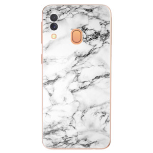 Silikonové pouzdro iSaprio - Samsung Galaxy A40 - White Marble 01