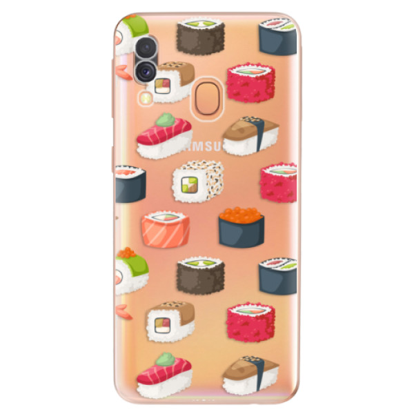 Silikonové odolné pouzdro iSaprio - Sushi Pattern na mobil Samsung Galaxy A40 (Silikonový kryt, obal, pouzdro iSaprio - Sushi Pattern na mobilní telefon Samsung Galaxy A40)
