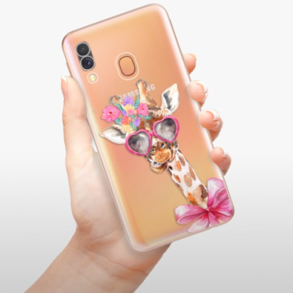 Silikonové pouzdro iSaprio - Samsung Galaxy A40 - Lady Giraffe