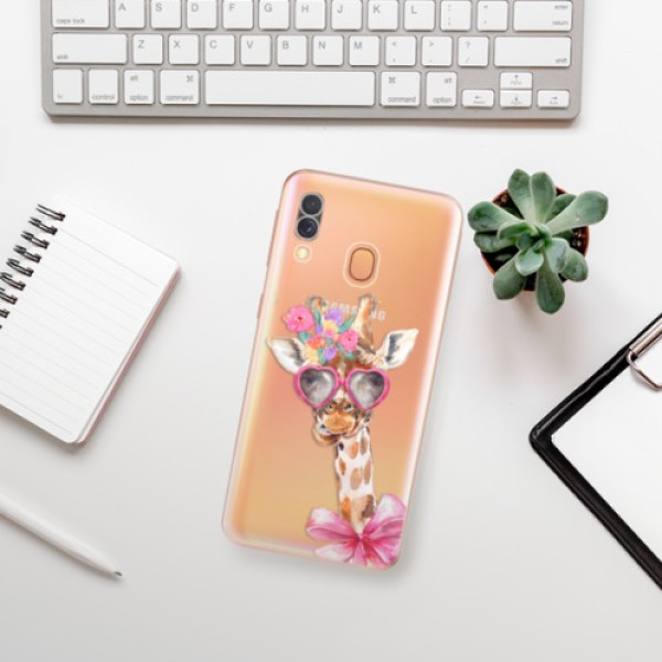 Silikonové pouzdro iSaprio - Samsung Galaxy A40 - Lady Giraffe