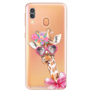 Silikonové pouzdro iSaprio - Samsung Galaxy A40 - Lady Giraffe