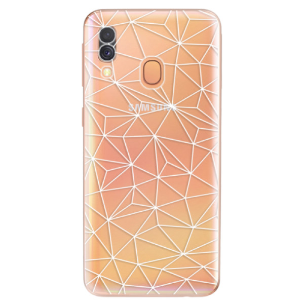 Odolné silikonové pouzdro iSaprio - Abstract Triangles 03 - white - Samsung Galaxy A40