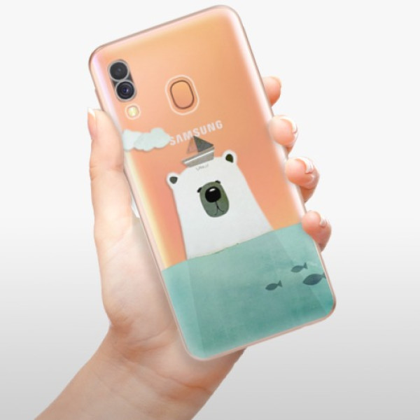Silikonové pouzdro iSaprio - Samsung Galaxy A40 - Bear With Boat