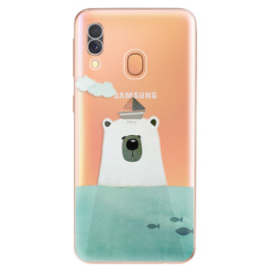 Silikonové pouzdro iSaprio - Samsung Galaxy A40 - Bear With Boat