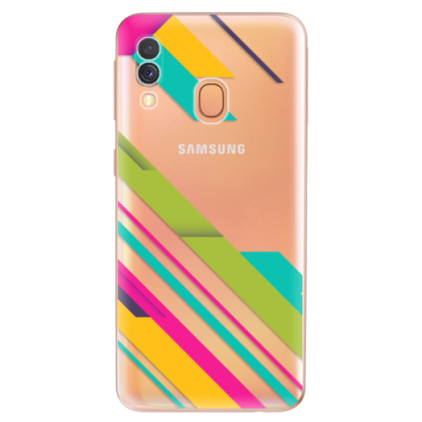 Odolné silikonové pouzdro iSaprio - Color Stripes 03 - Samsung Galaxy A40