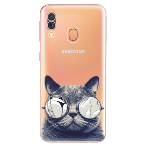 Silikonové odolné pouzdro iSaprio - Crazy Cat 01 na mobil Samsung Galaxy A40 (Silikonový kryt, obal, pouzdro iSaprio - Crazy Cat 01 na mobilní telefon Samsung Galaxy A40)