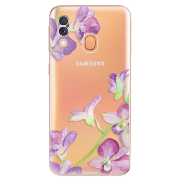Silikonové odolné pouzdro iSaprio - Purple Orchid na mobil Samsung Galaxy A40 (Silikonový kryt, obal, pouzdro iSaprio - Purple Orchid na mobilní telefon Samsung Galaxy A40)